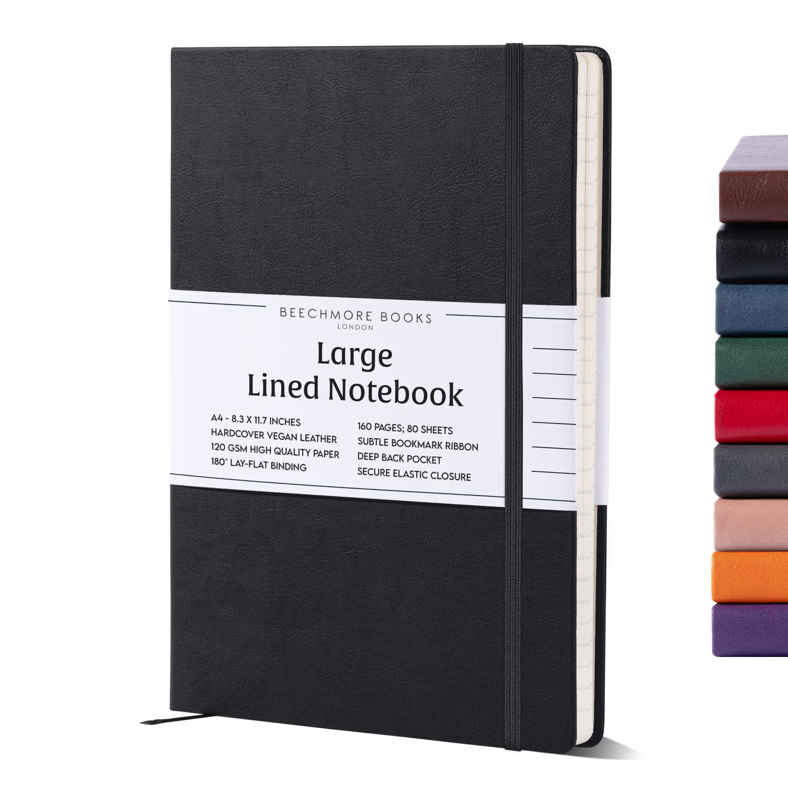 A4 Ruled Notebook - Charcoal Black