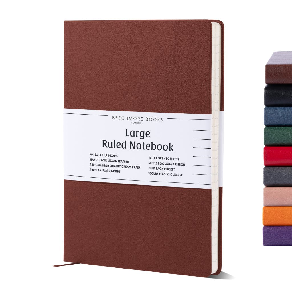 A4 Ruled Notebook - Chestnut Brown