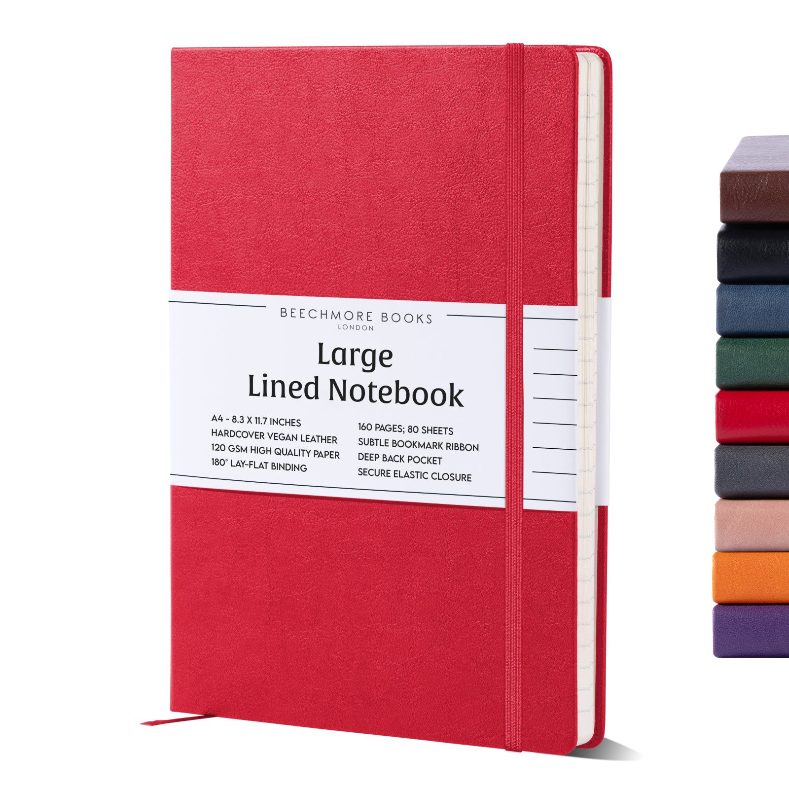 A4 Ruled Notebook - Scarlet Red