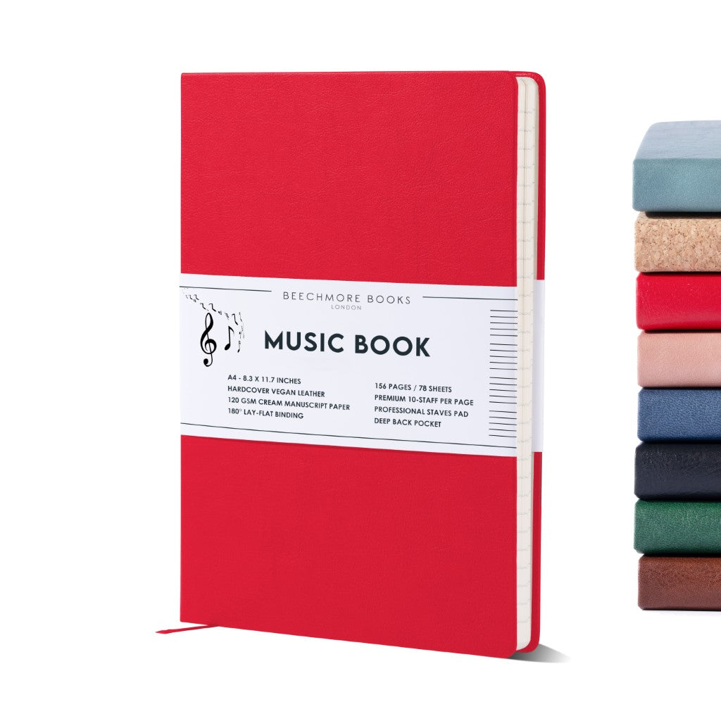 A4 Manuscript Notebook - Scarlet Red