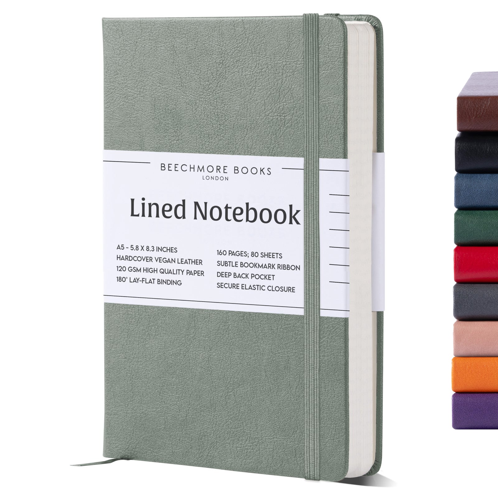 A5 Ruled Notebook - Olive Green