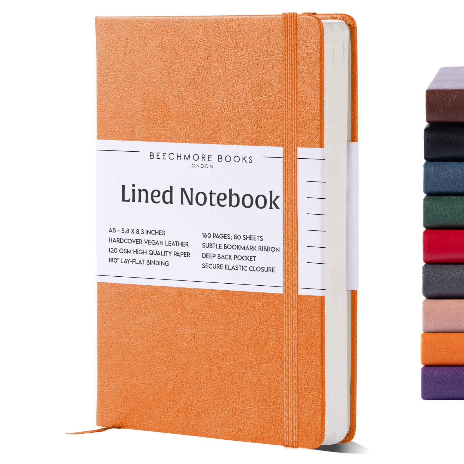 A5 Ruled Notebook - Monarch Orange
