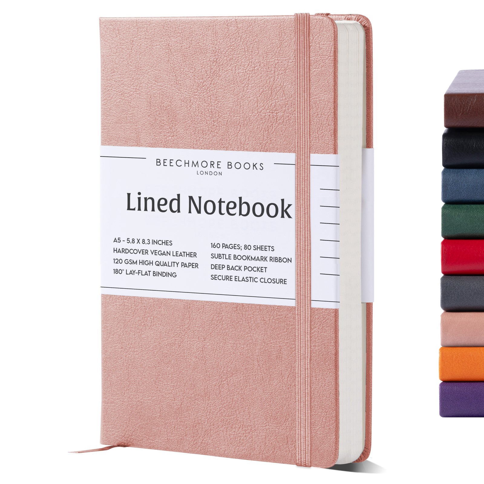 A5 Ruled Notebook - Rose Wood