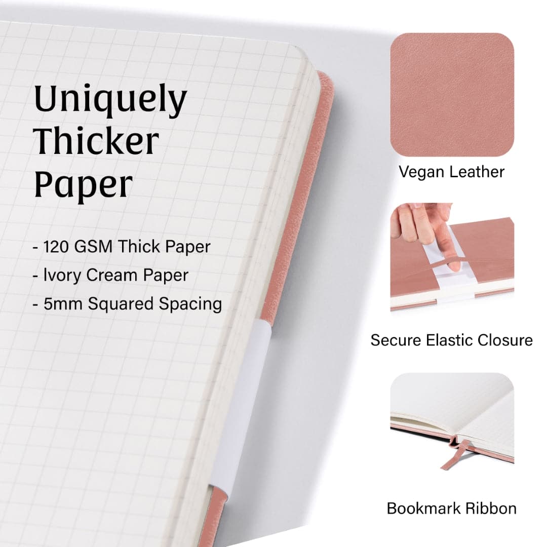 Rose Wood A5 Beechmore notebook with graph paper, a classic choice for detailed mapping and drawing.