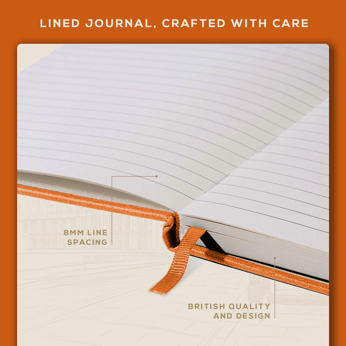 A5 Ruled Notebook - Monarch Orange