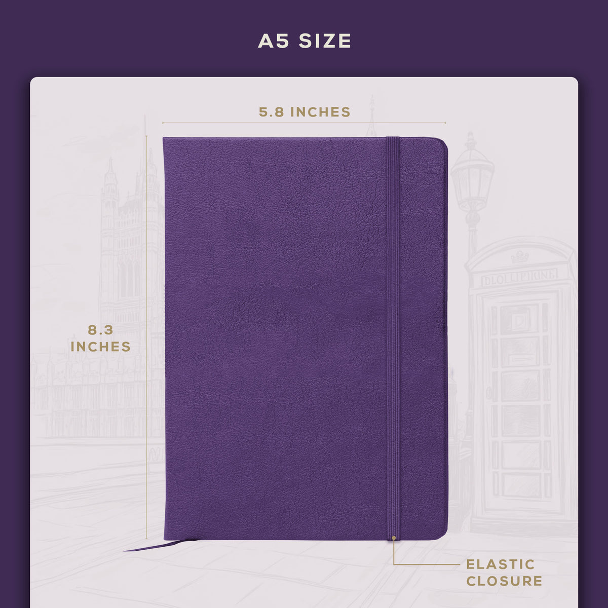 A5 Ruled Notebook - Royal Plum