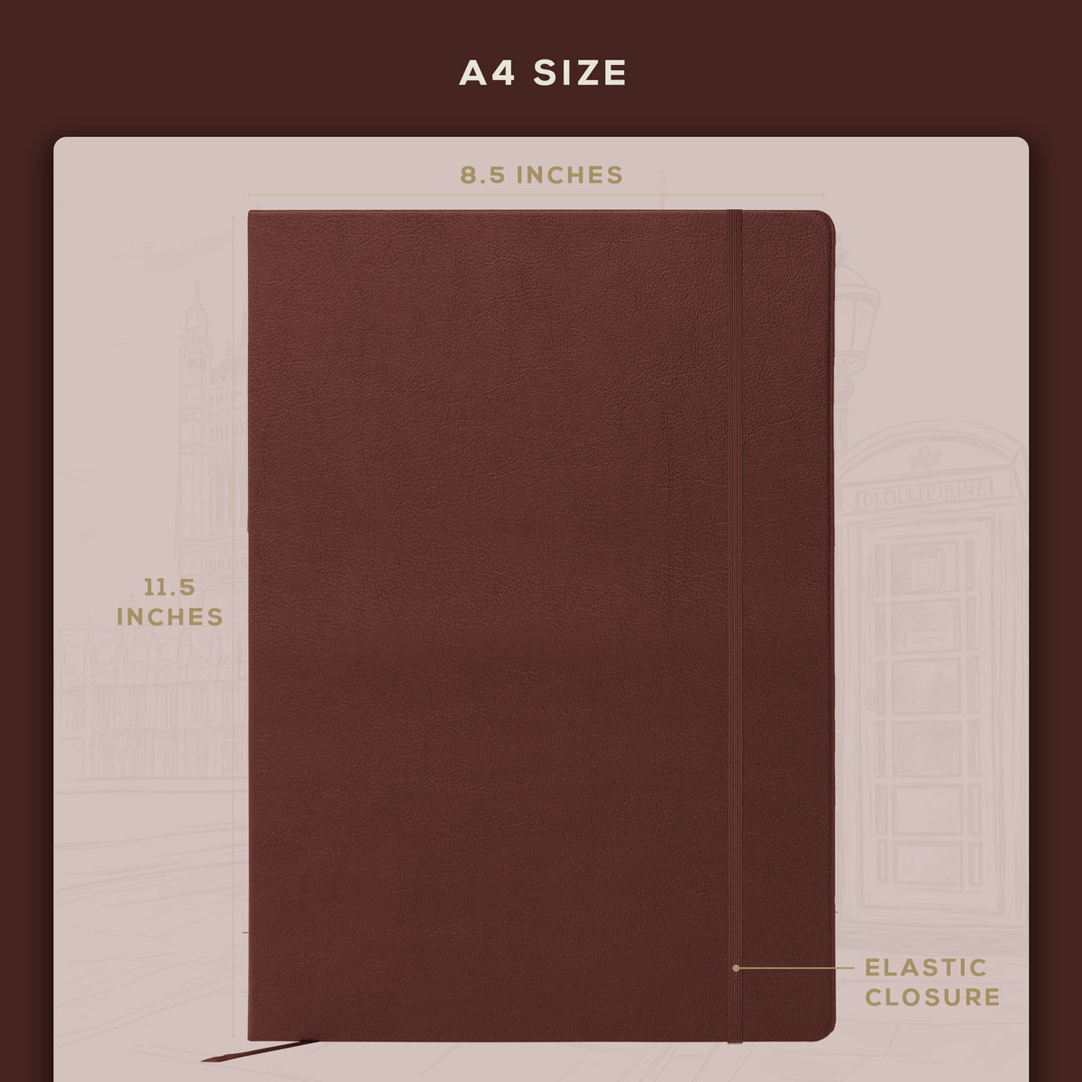 A4 Ruled Notebook - Chestnut Brown