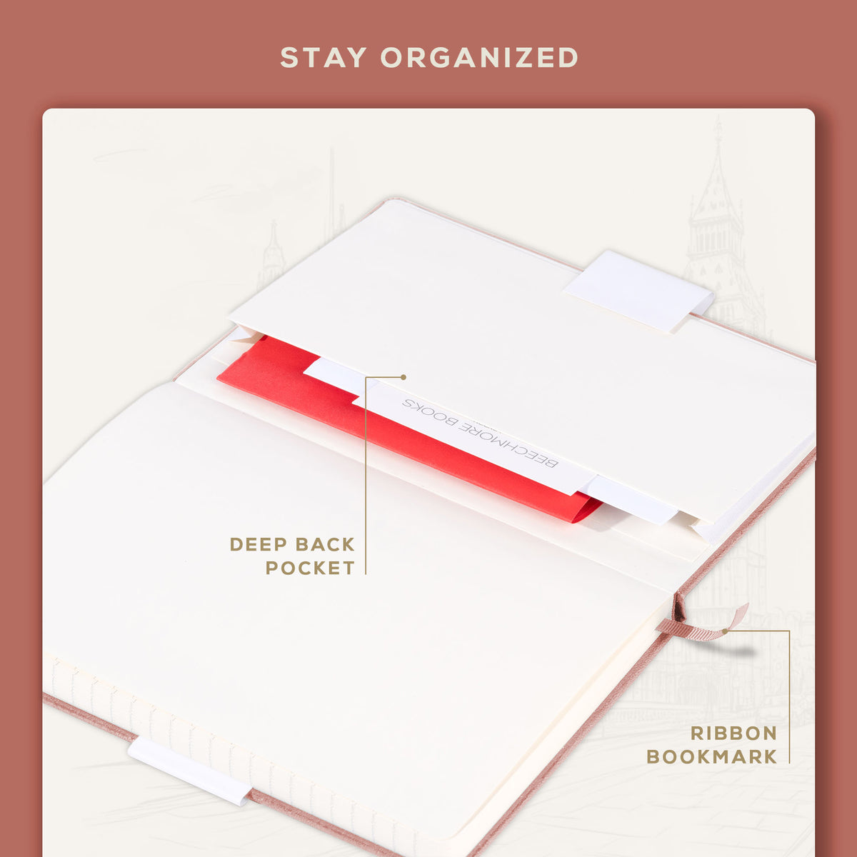 A5 Ruled Notebook - Rose Wood