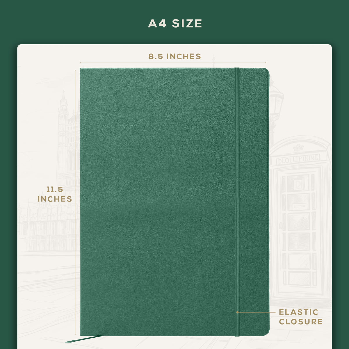 A4 Manuscript Notebook - Dartmouth Green