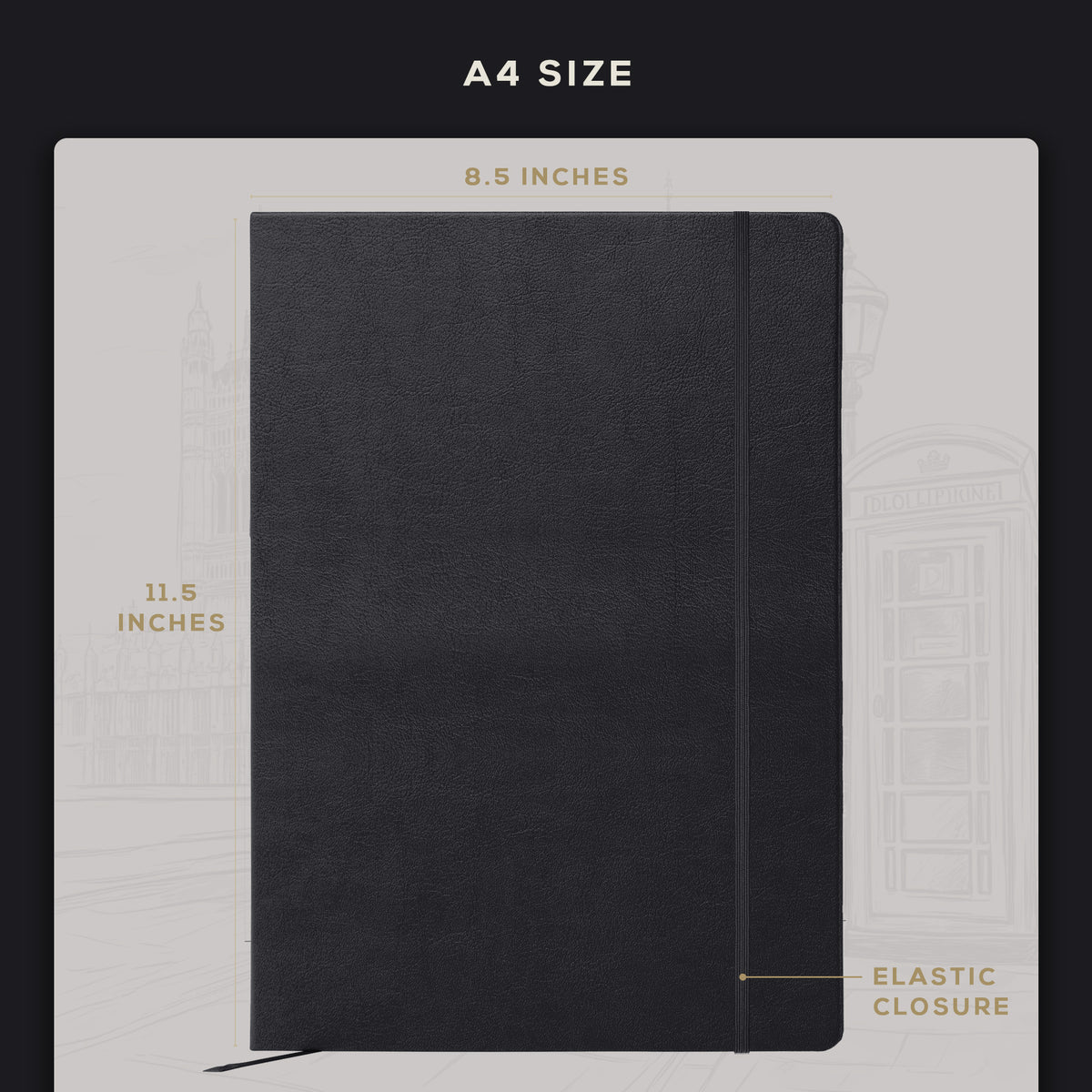 A4 Manuscript Notebook - Charcoal Black
