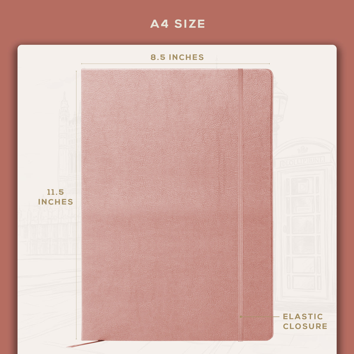 A4 Manuscript Notebook - Rose Wood