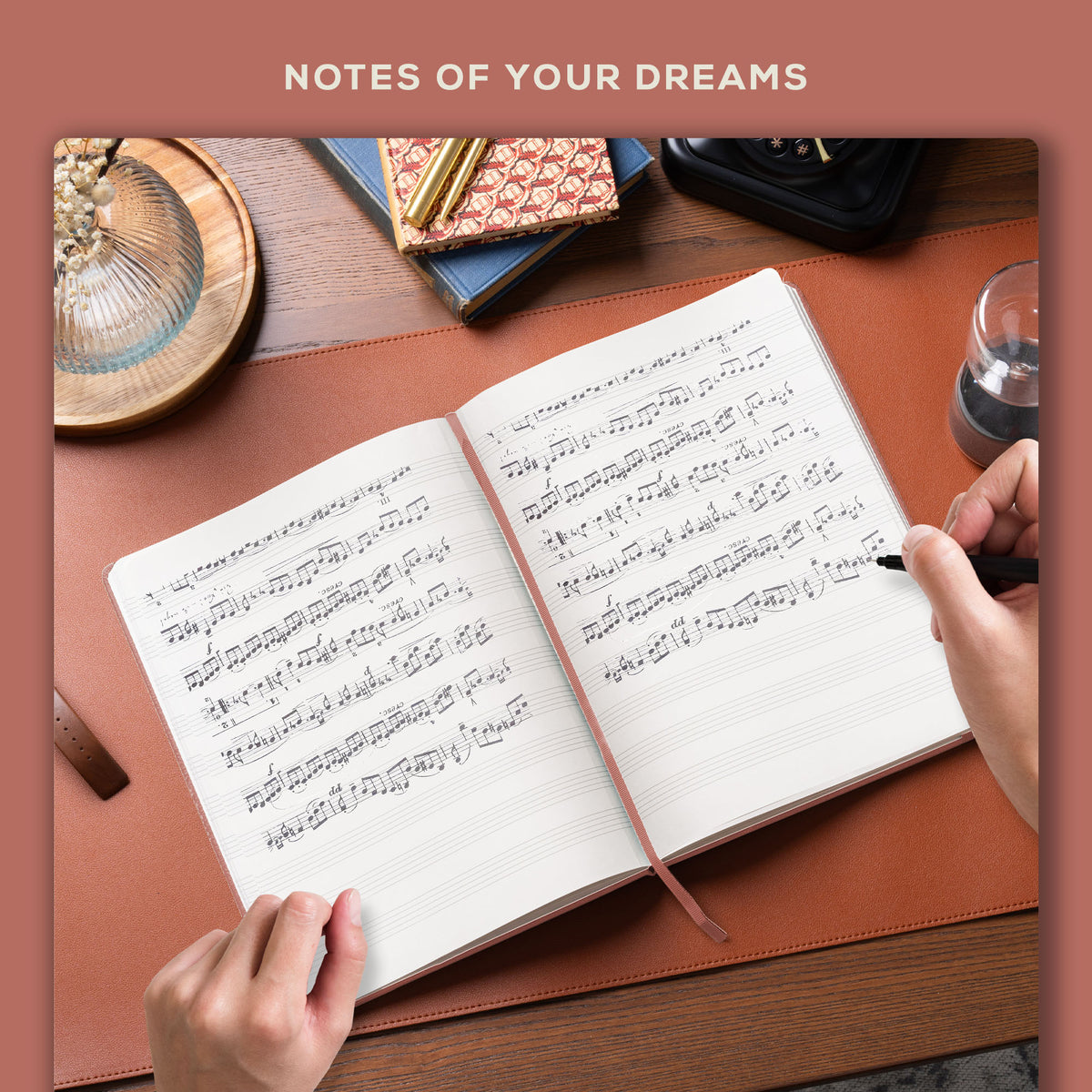 A4 Manuscript Notebook - Rose Wood