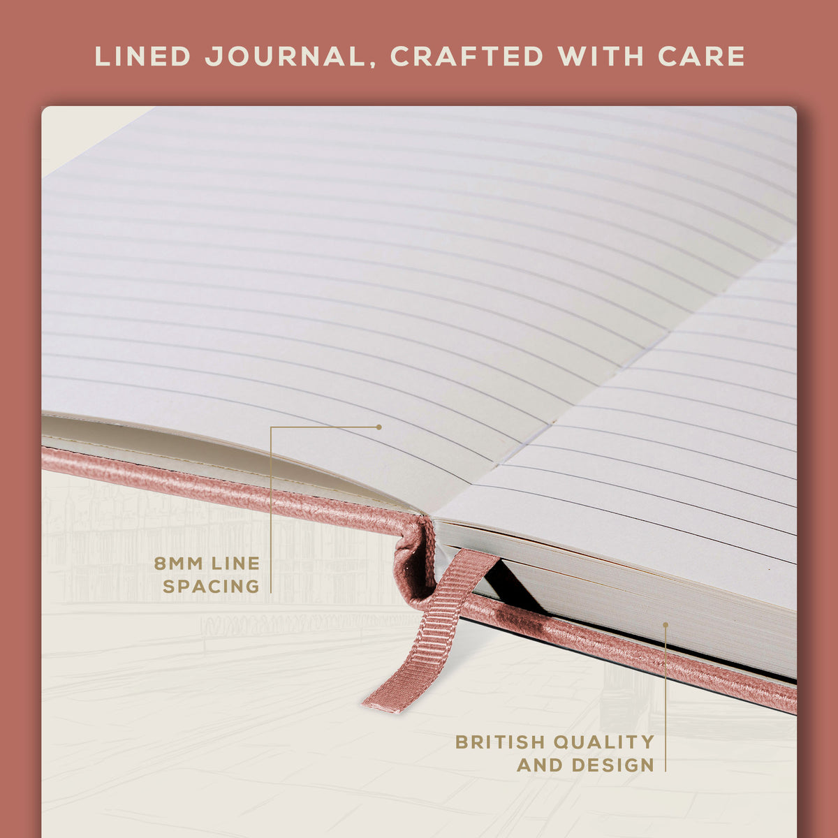 A4 Ruled Notebook - Rose Wood