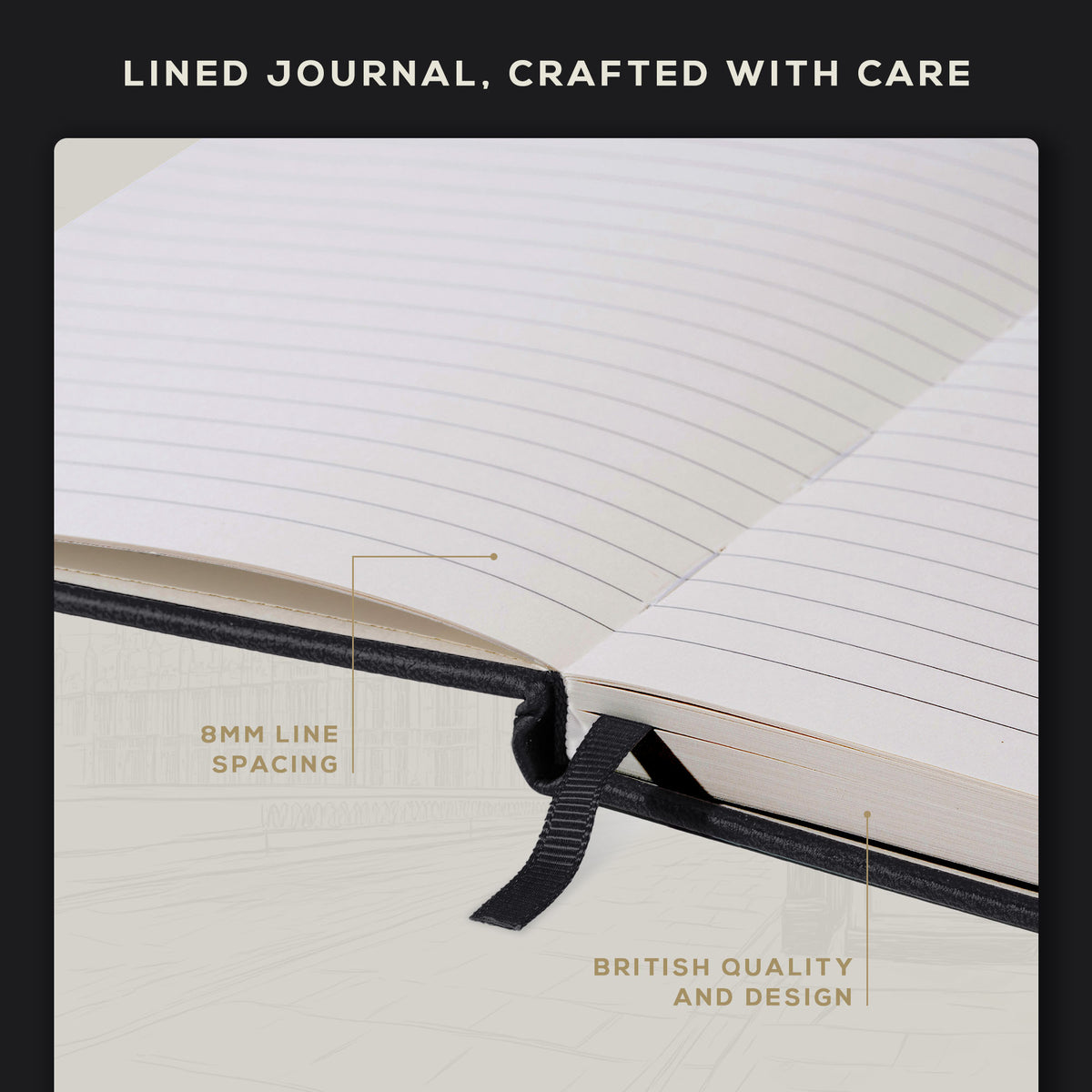 A4 Ruled Notebook - Charcoal Black