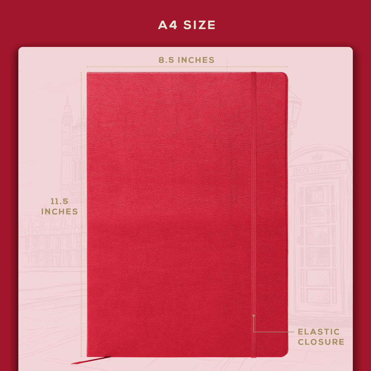 A4 Manuscript Notebook - Scarlet Red