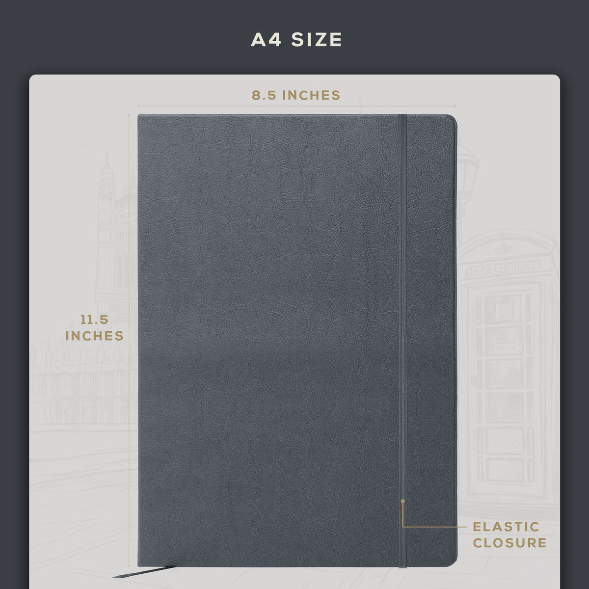 A4 Ruled Notebook - Graphite Grey