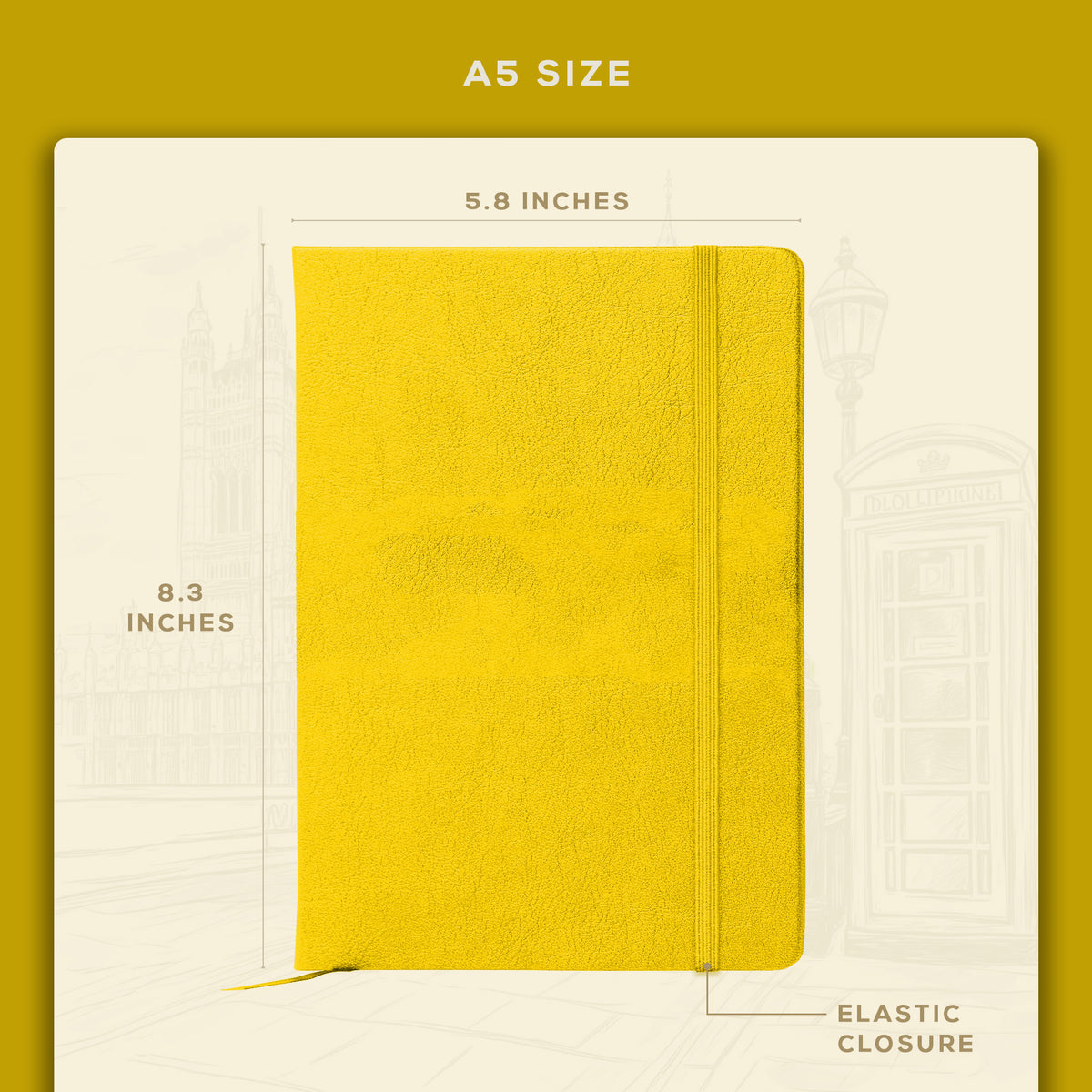 A5 Ruled Notebook - Sunshine Yellow