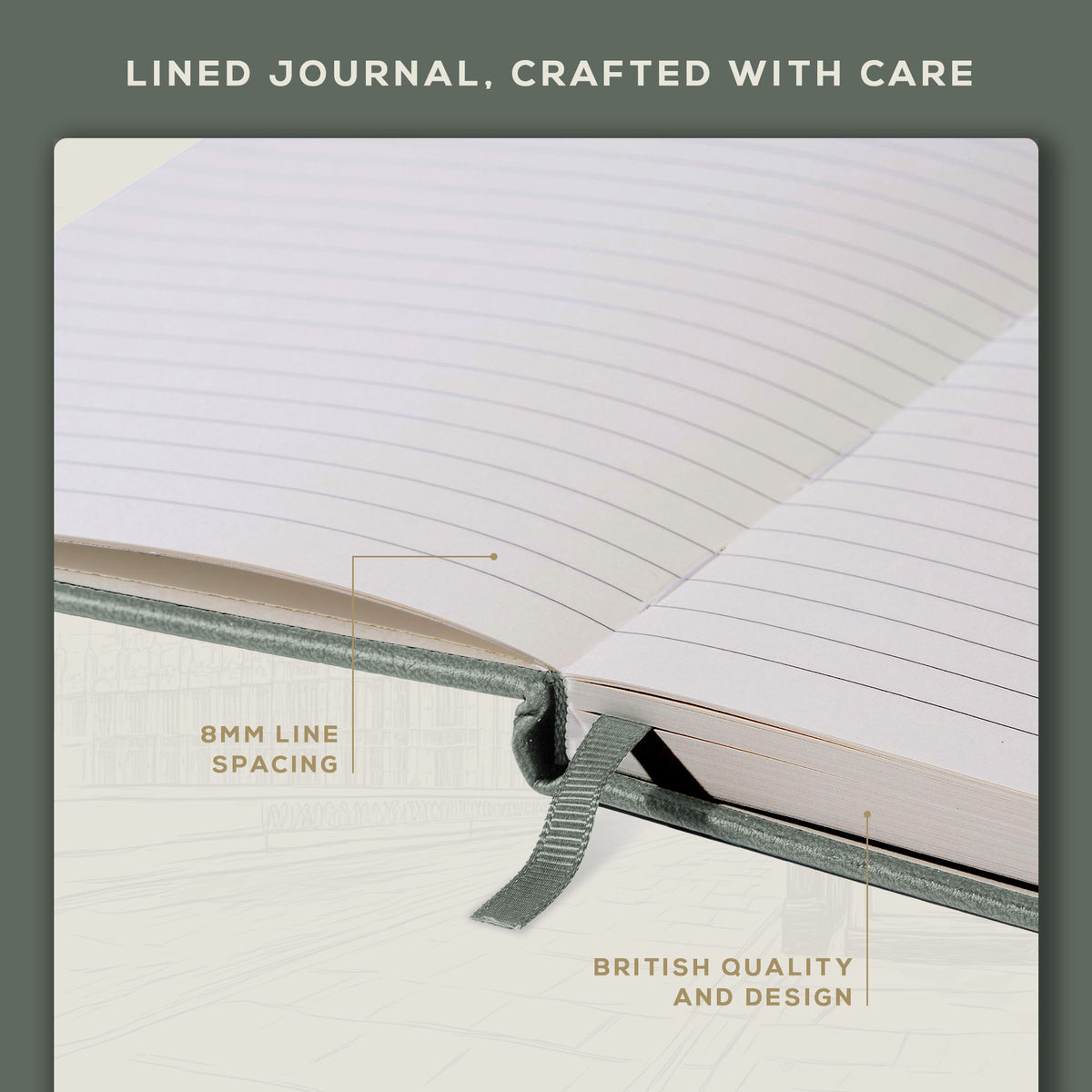 A5 Ruled Notebook - Olive Green