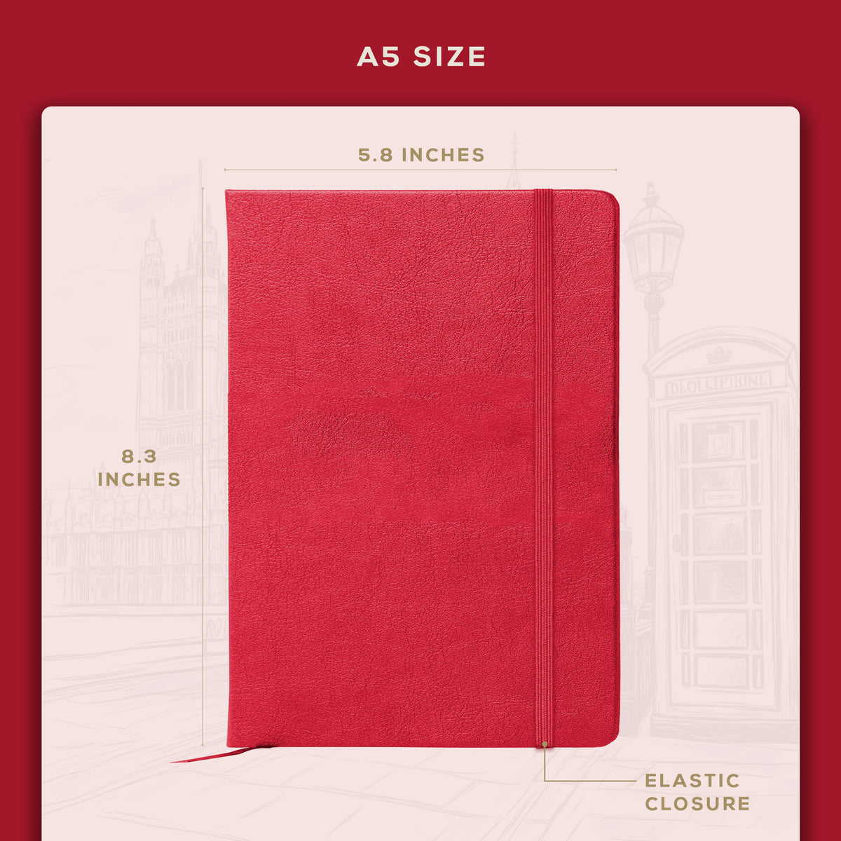 A5 Sketchbook - Scarlet Red