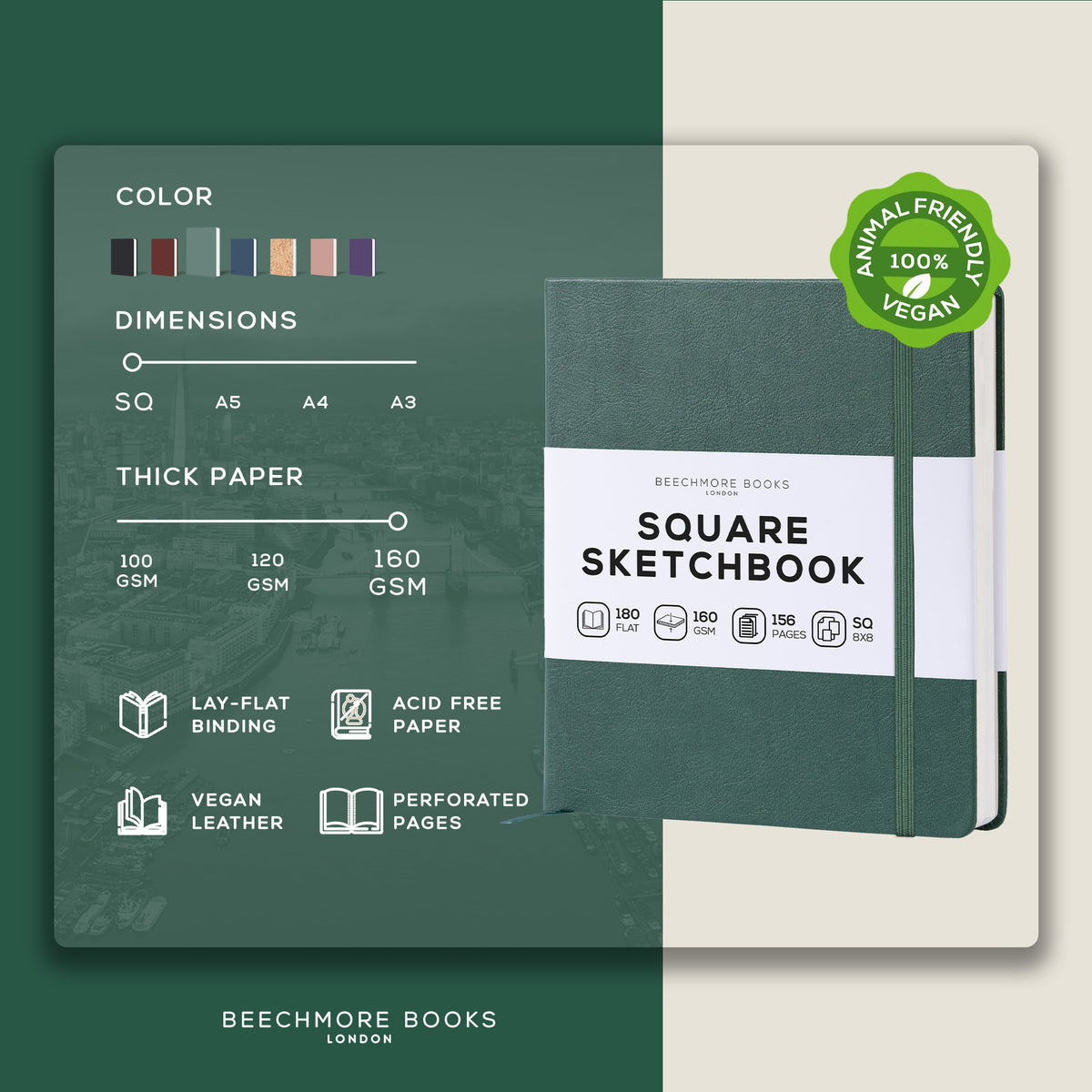 Art Square Sketchbook - Dartmouth Green