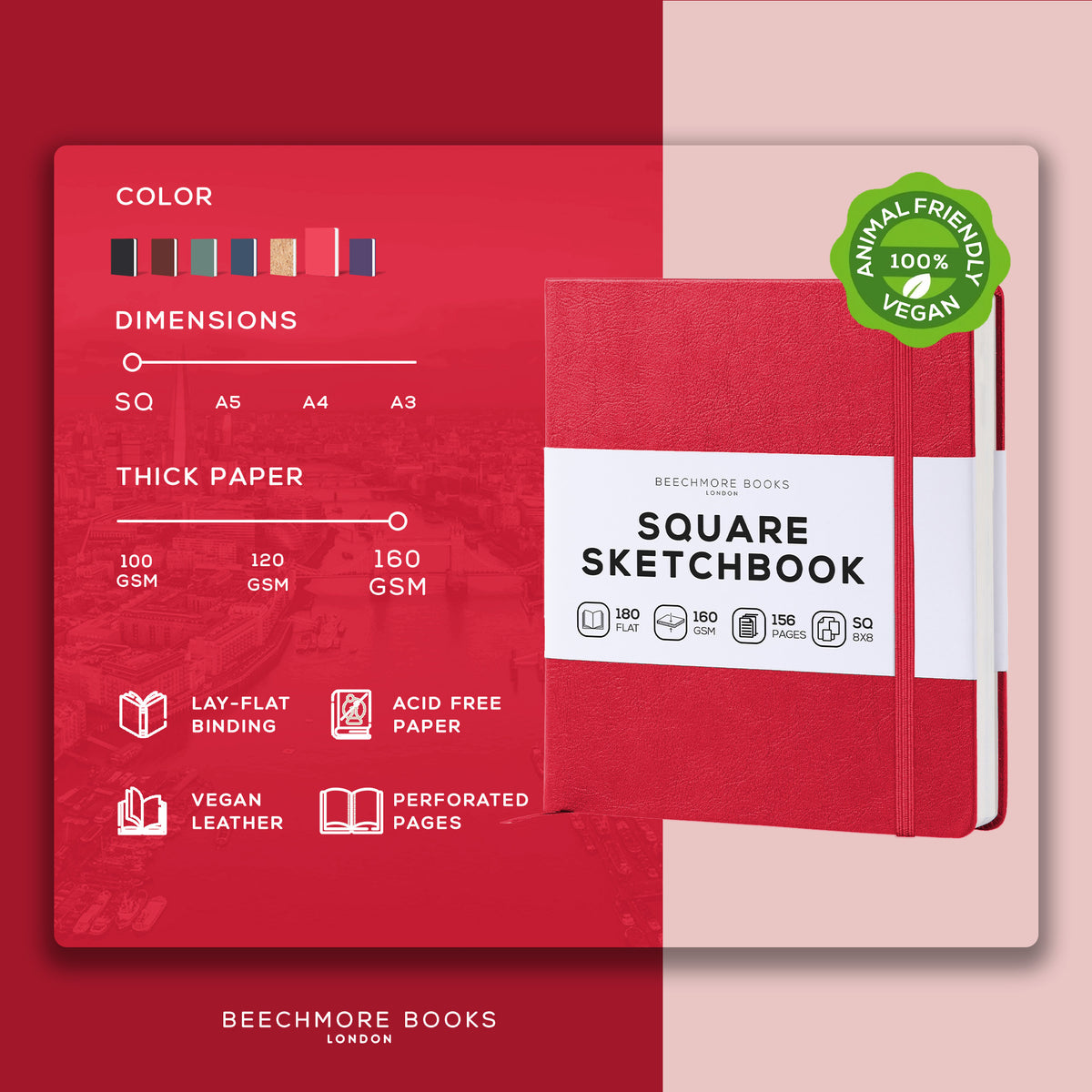 Art Square Sketchbook - Scarlet Red