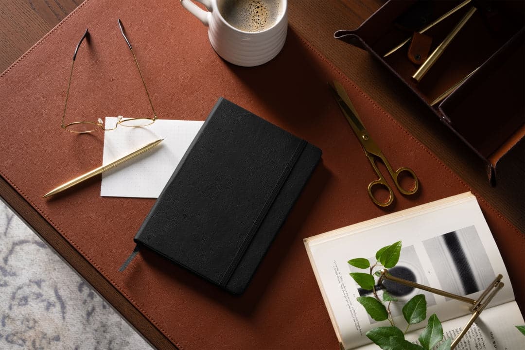 Elegant A5 graph notebook in Charcoal Black, ideal for designers and artists.