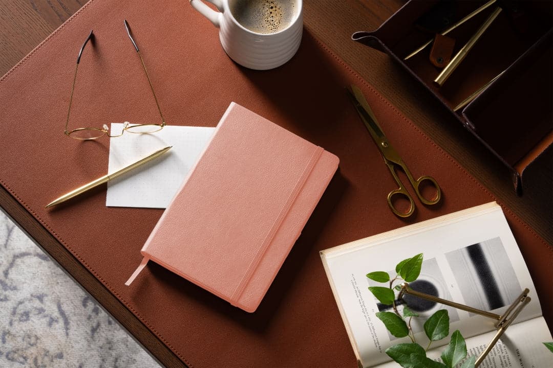A5 graph notebook in Rose Wood, offering a luxurious feel for architects and designers.