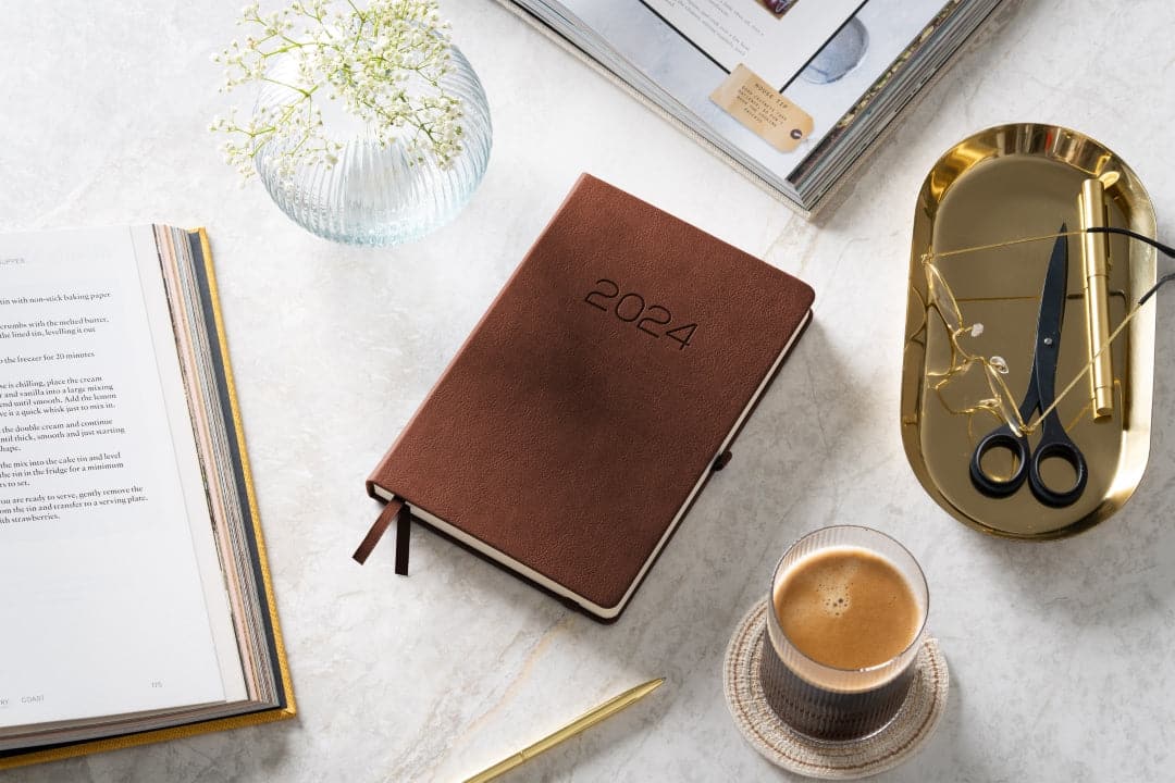A5 Chestnut Brown planner, where luxury meets weekly organization and note-taking