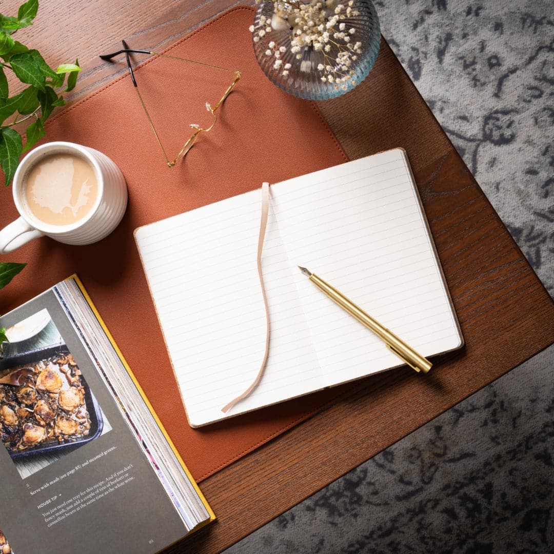 A5 ruled notebook in Beige Cork, a stylish choice for environmentally conscious journaling.