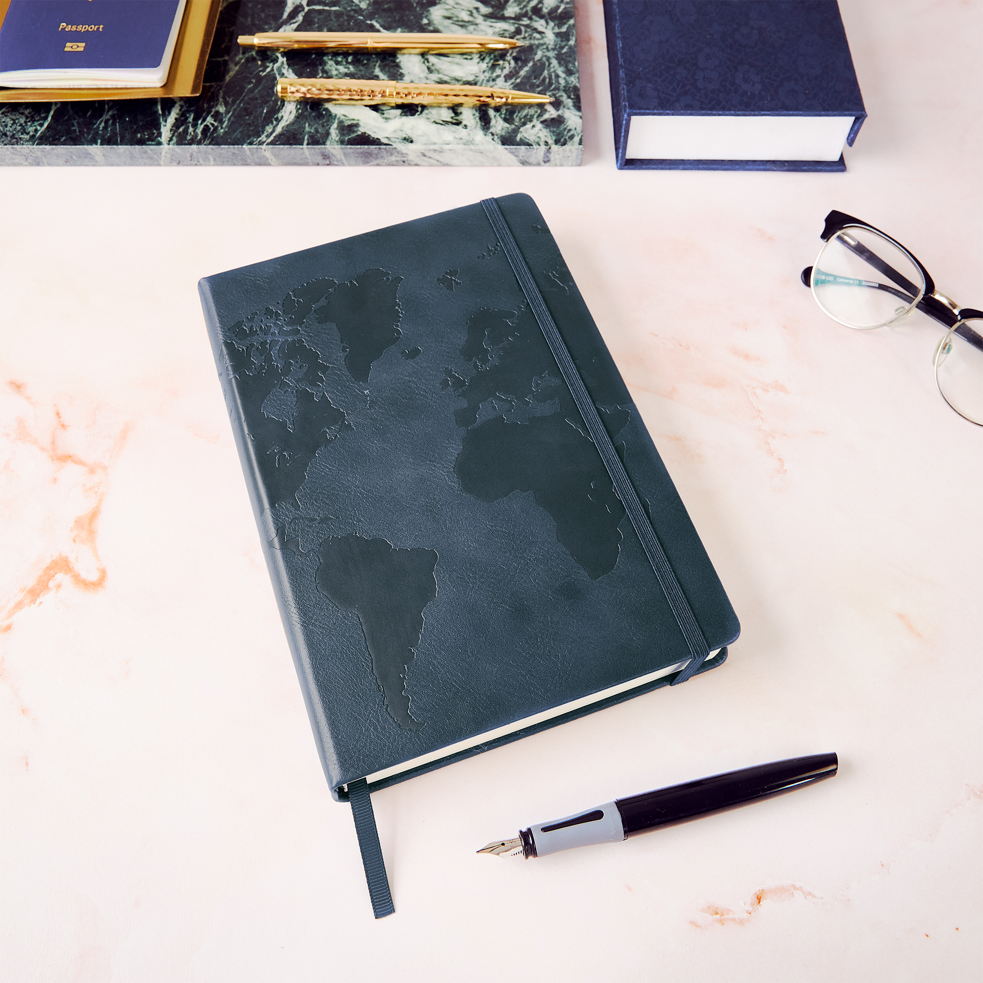 Deep Symphony Blue travel planner in A5, where the depth of the ocean meets meticulous trip planning.