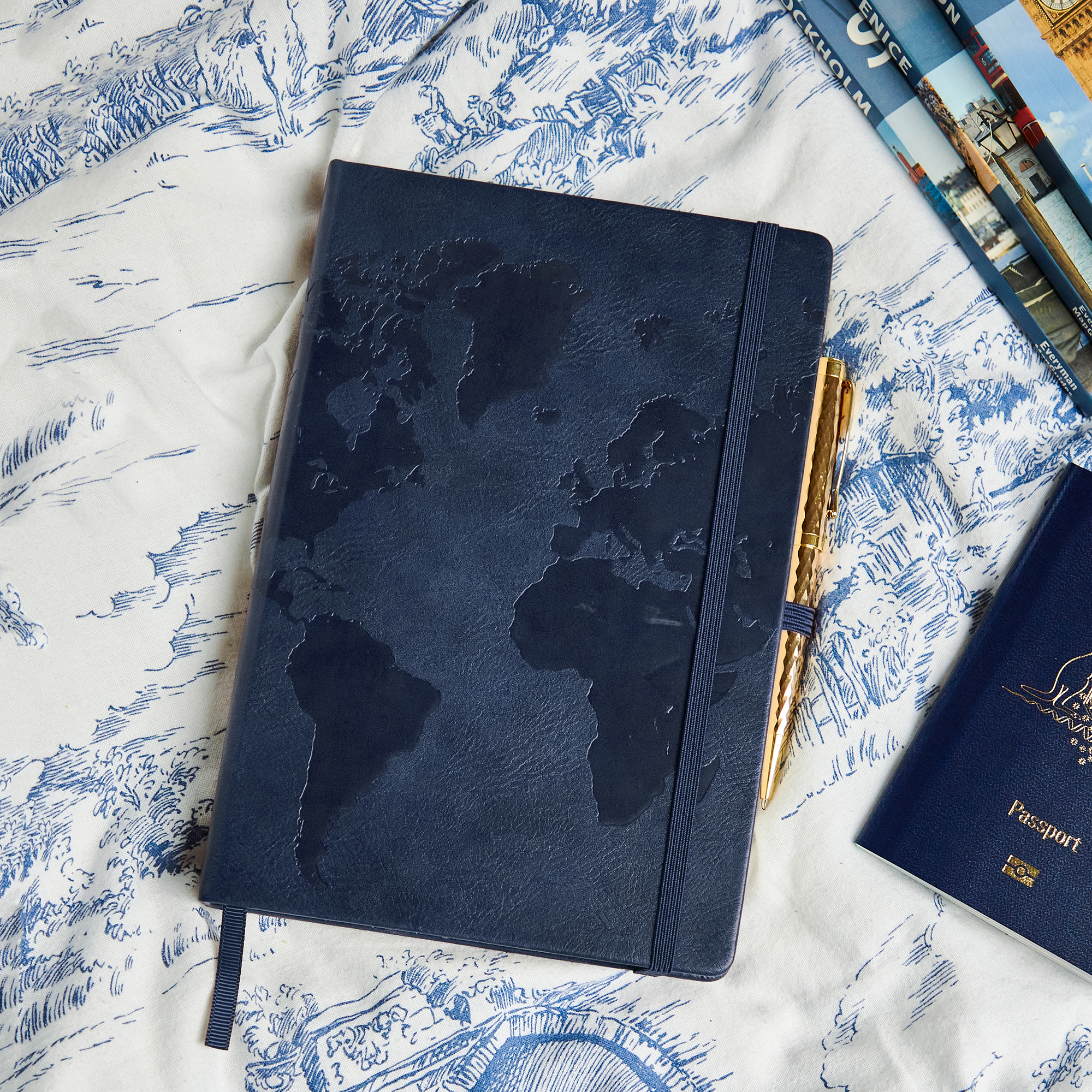 A5 travel organizer in serene Symphony Blue, a Beechmore essential for the peaceful explorer.