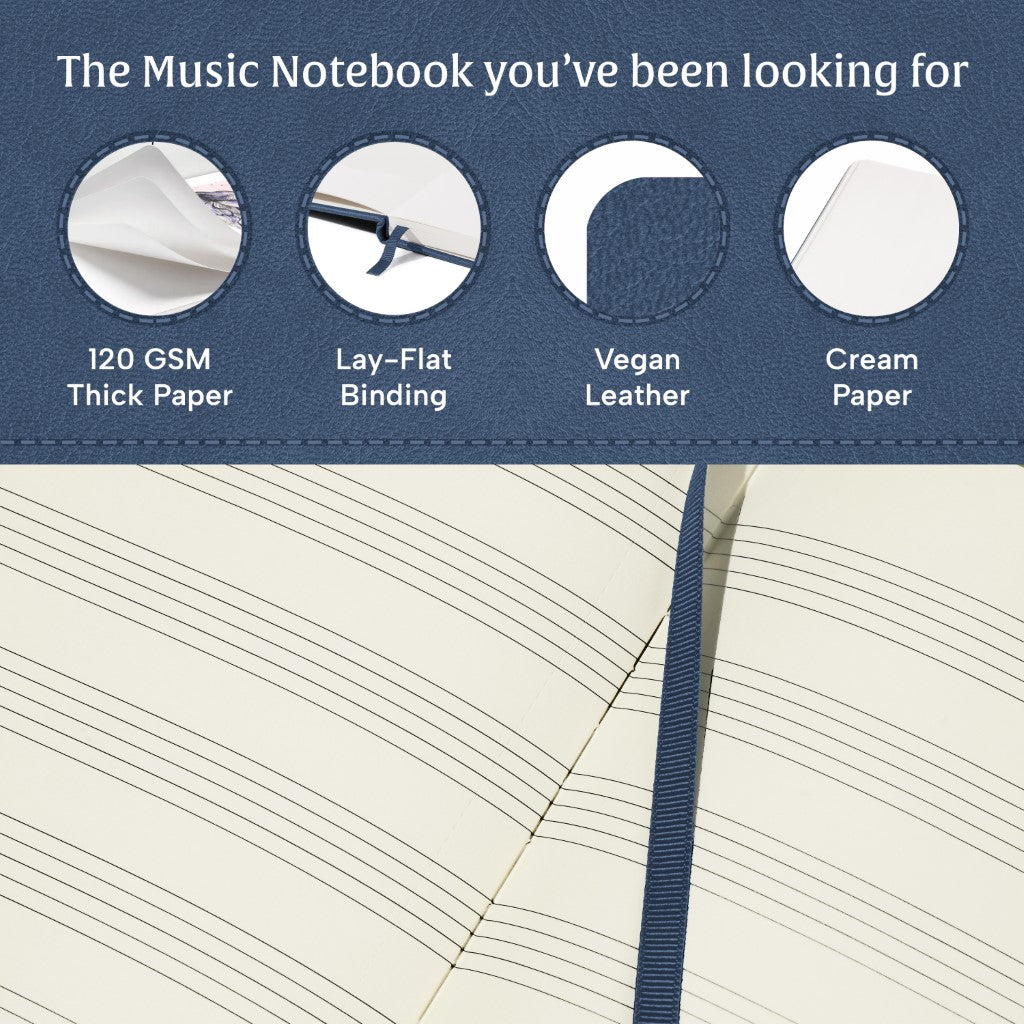 A4 Manuscript Notebook - Symphony Blue