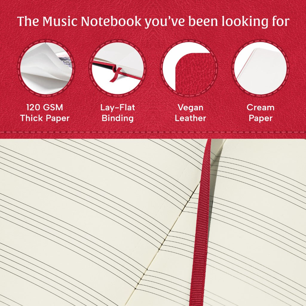 A4 Manuscript Notebook - Scarlet Red