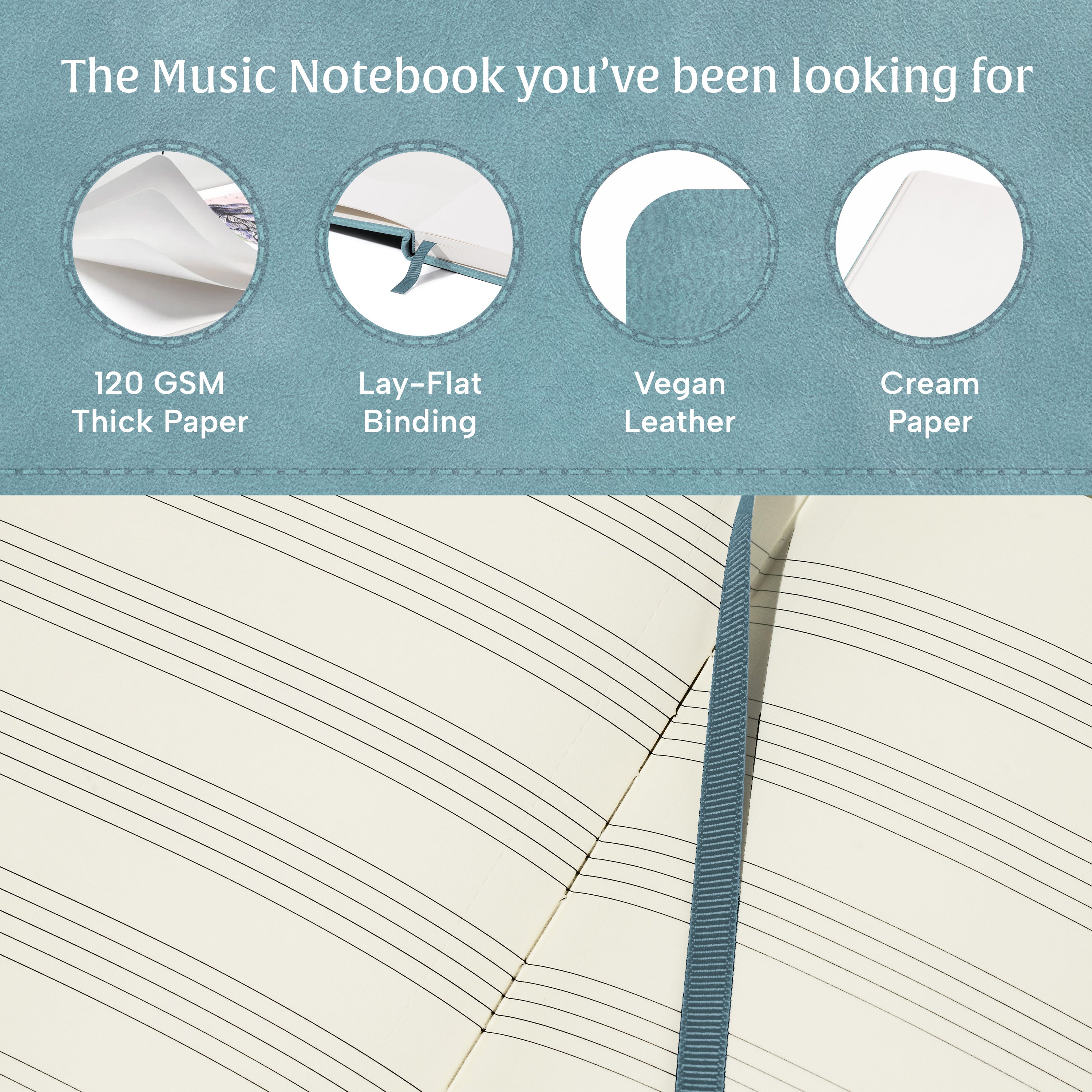 A4 Manuscript Notebook - Arctic Teal