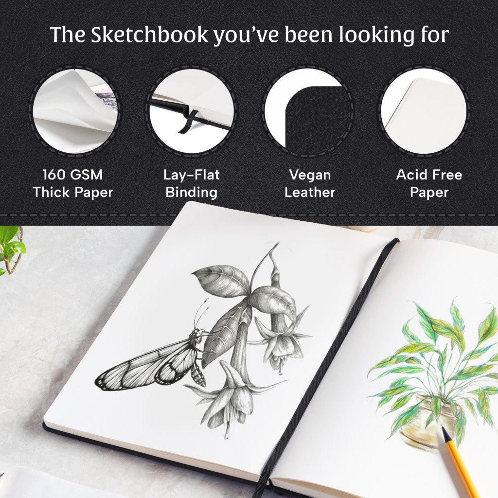 A4 Sketchbook - Charcoal Black