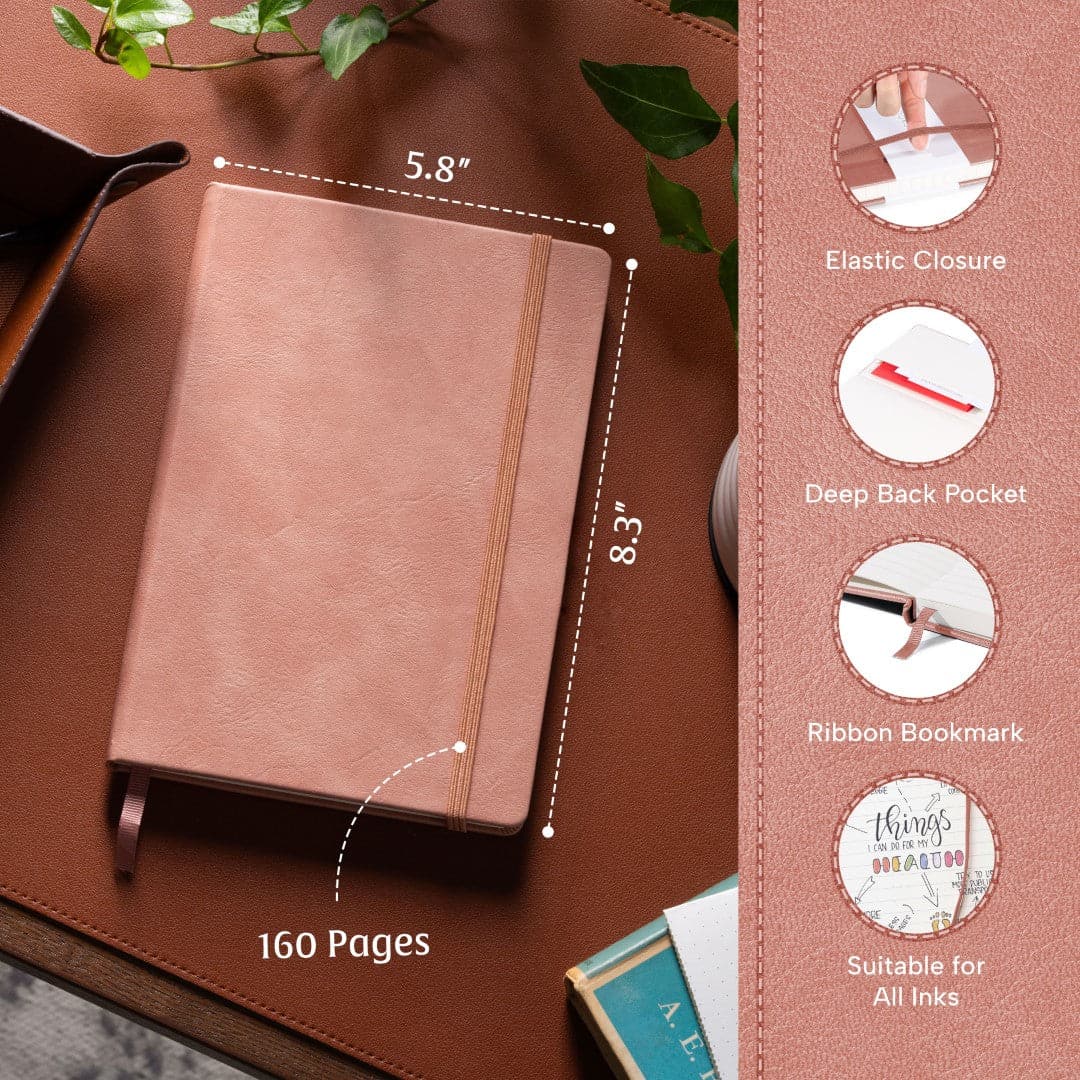Sophisticated Rose Wood A5 diary, infusing artistic sketches with natural aesthetics.