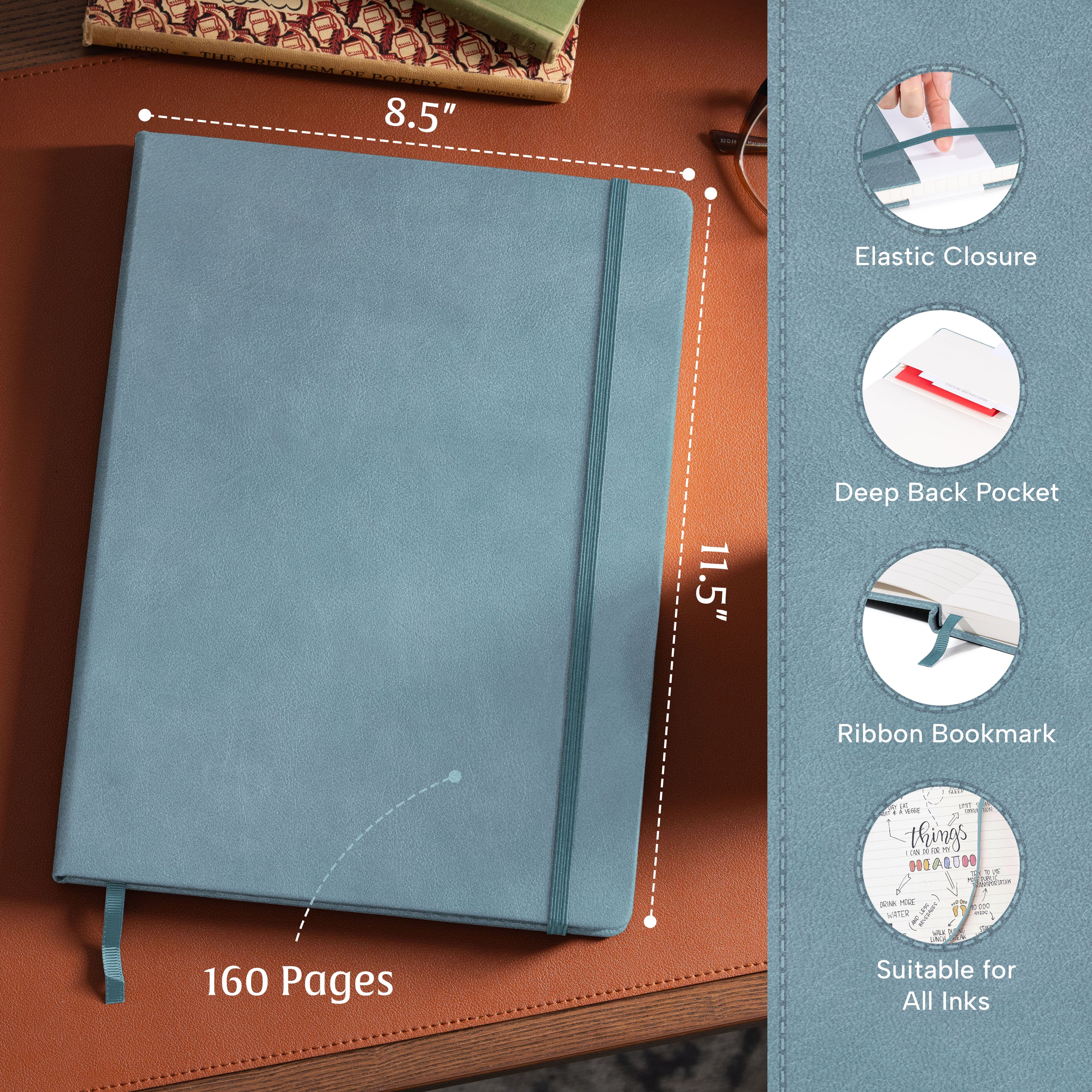 Beechmore's Arctic Teal A4 Ruled Notebook is a tribute to those who appreciate the beauty in organization, offering crisp, lined pages.