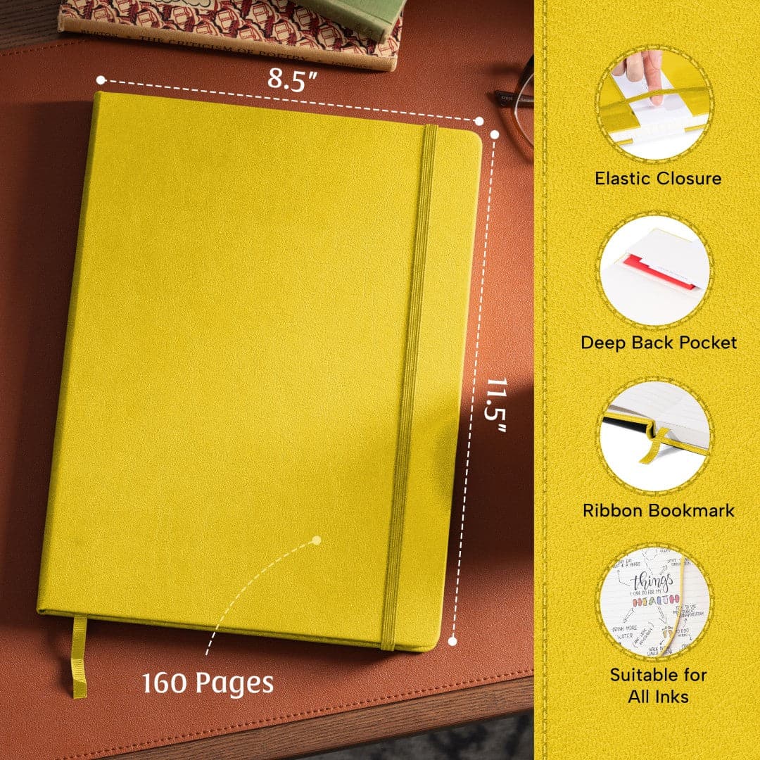 Sunshine Yellow A4 ruled notebook, bringing a burst of energy to your daily notes.