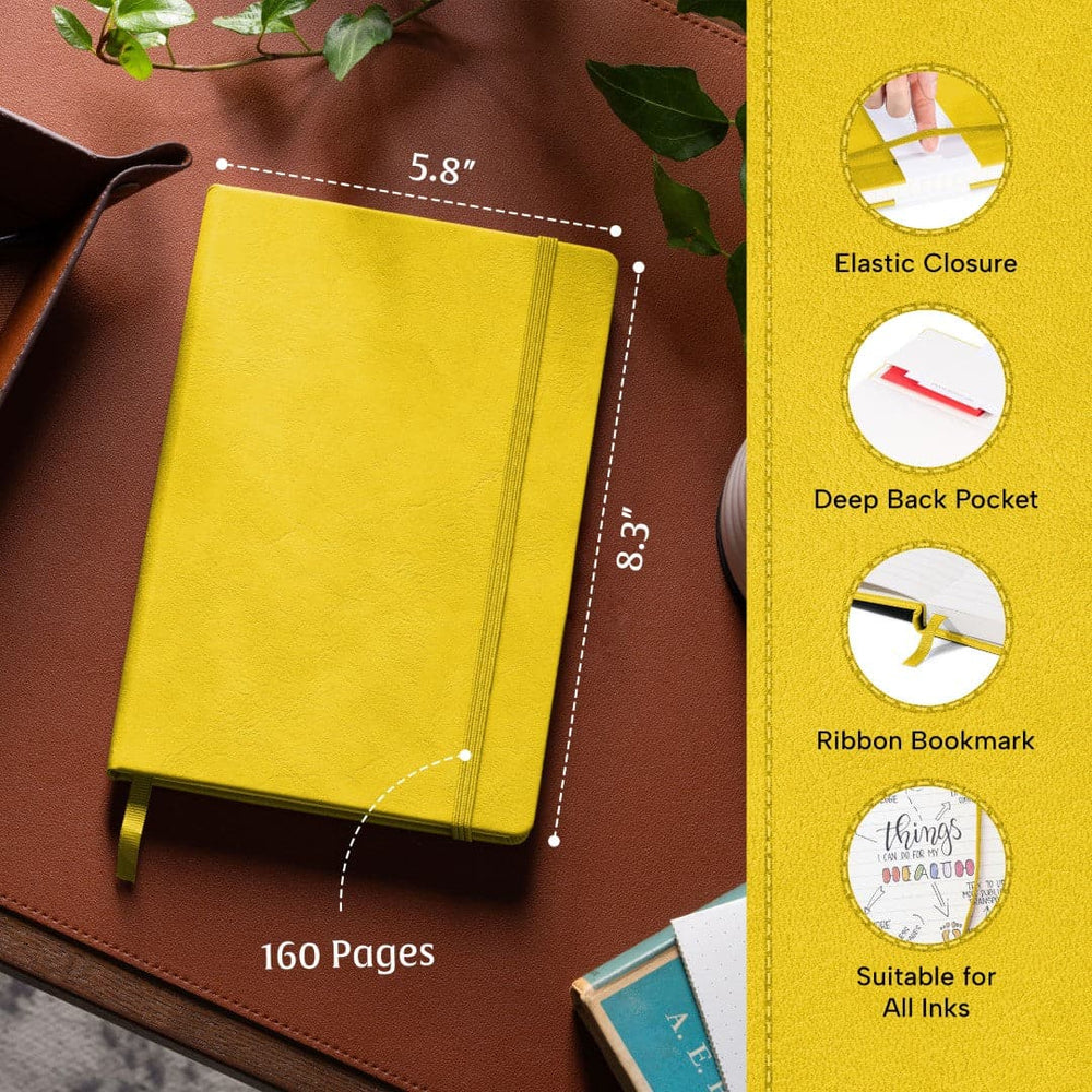 Home A5 Ruled Notebook - Sunshine Yellow