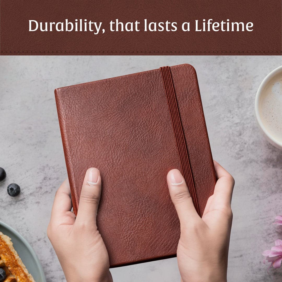 Chestnut Brown A5 diary by Beechmore, blending durability with natural beauty.