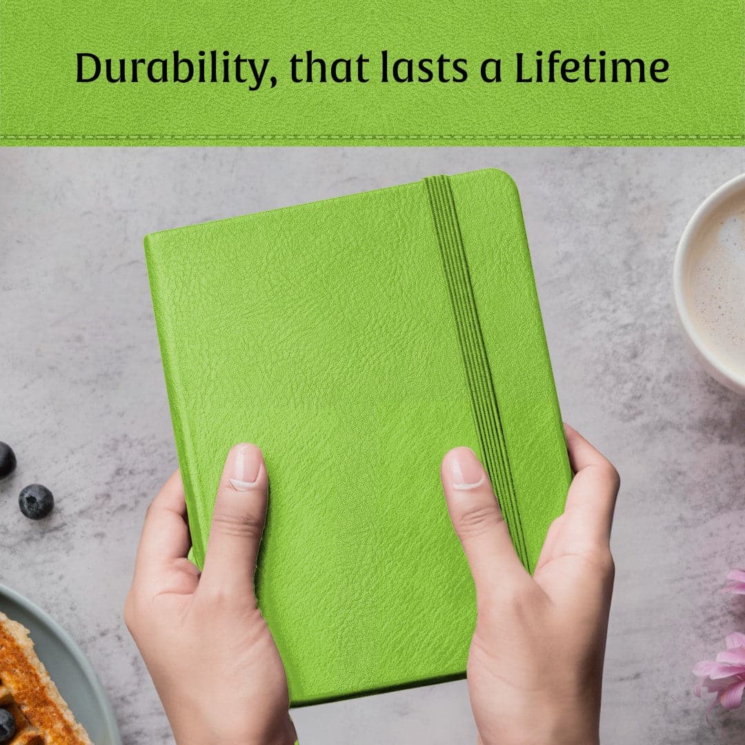 A5 Bright Lime lined notebook, a bold choice for those who want to make a statement with their notes.