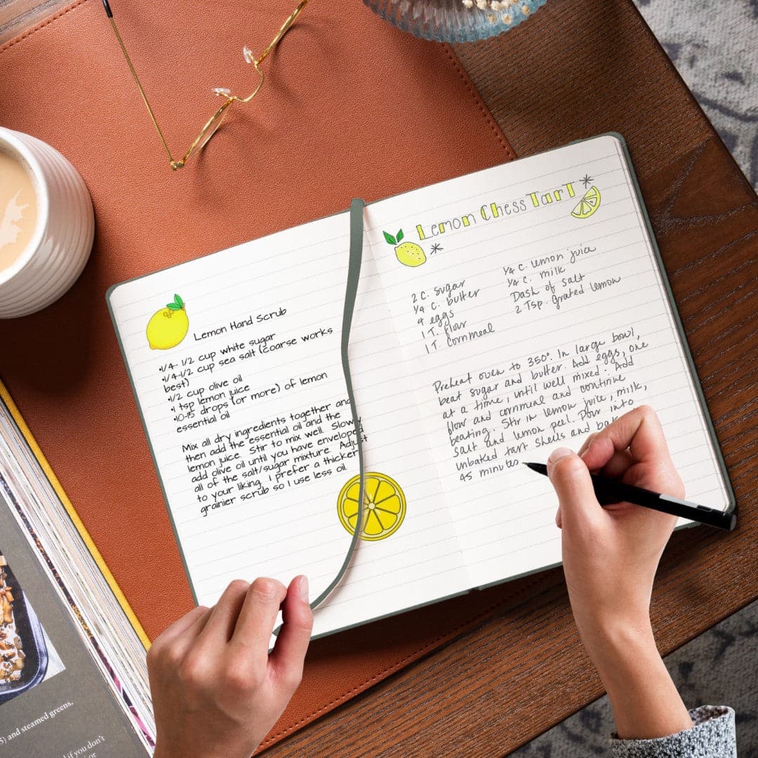 Sustainable Olive Green A5 ruled notebook, embodying the essence of green living.