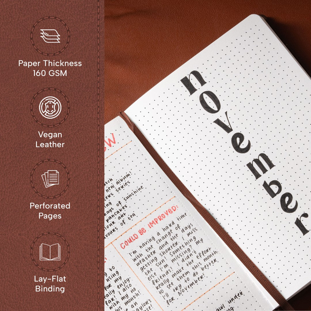 A5 Dotted Notebook - Chestnut Brown