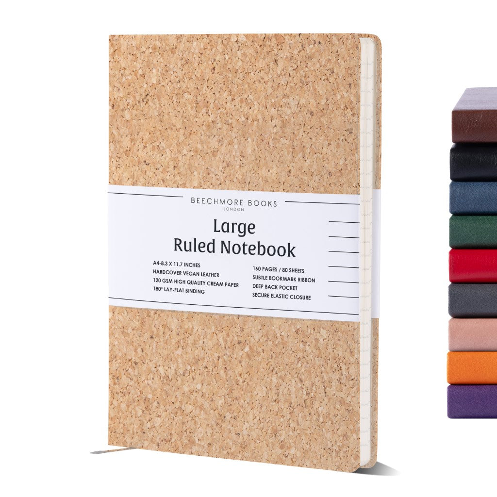A4 Ruled Notebook - Beige Cork