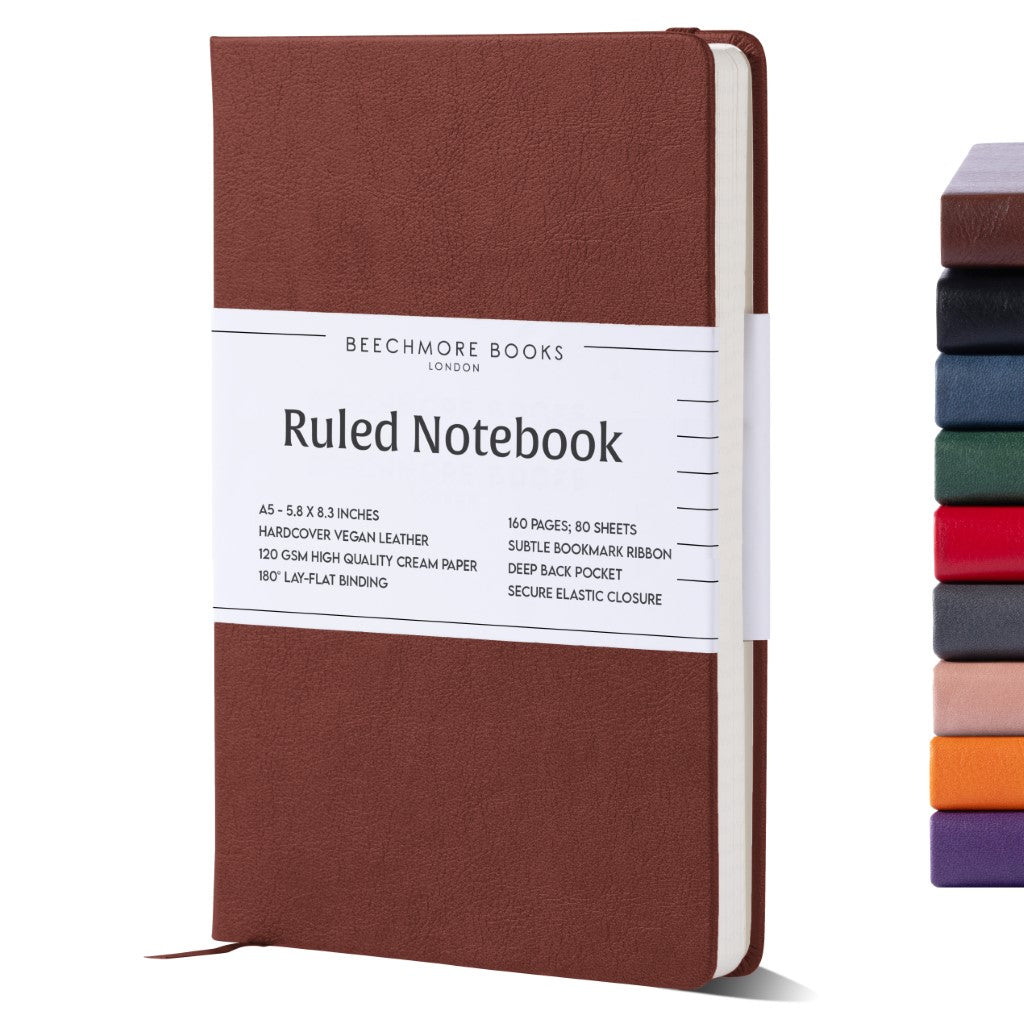 A5 Ruled Notebook - Chestnut Brown