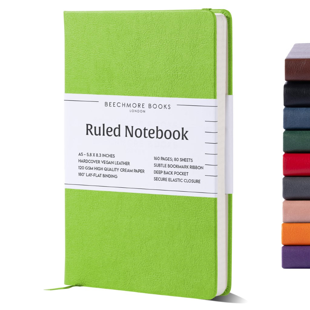A5 Ruled Notebook - Bright Lime