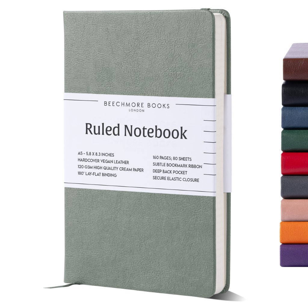 A5 Ruled Notebook - Olive Green
