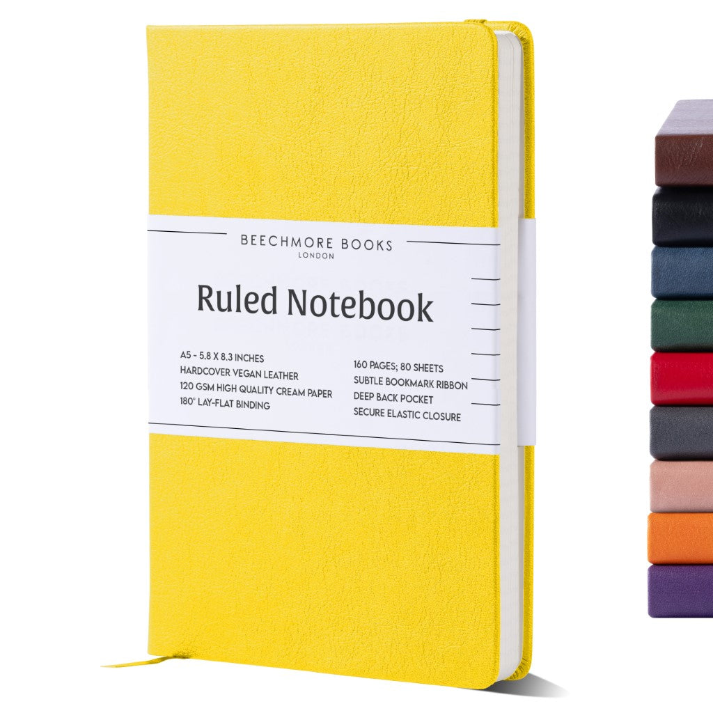 A5 Ruled Notebook - Sunshine Yellow