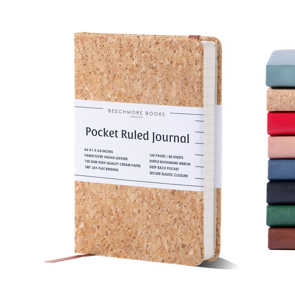 A6 Pocket Ruled Notebook - Beige Cork