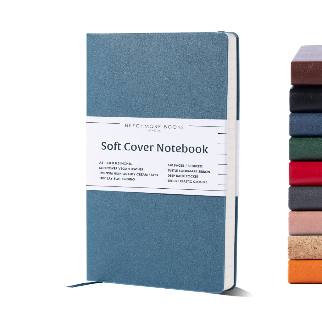 A5 Softcover Ruled Notebook - Symphony Blue